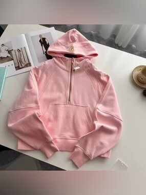 lululemon athletica Pink Half-Zip Hooded Sweatshirt